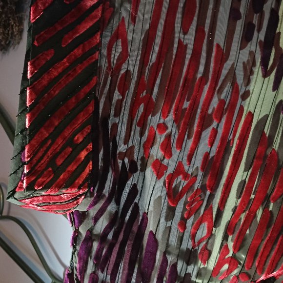 Bob Mackie Women’s Wearable Art  Poncho Style Top Velvet - Picture 3 of 5